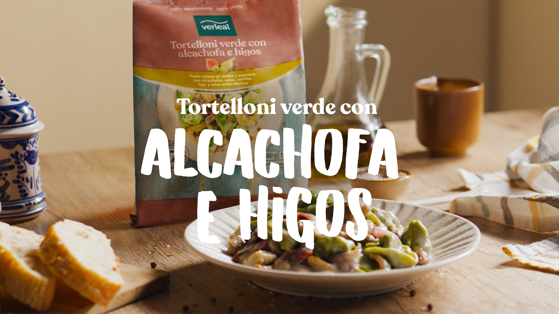 Tortelloni con alcachofas e higos